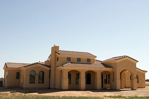 prefab home in a desert setting